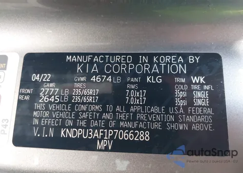 2023 Kia Sportage Lx from USA, damaged, VIN KNDPU3AF1P7066288